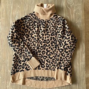 NWT J. Crew turtleneck sweater in leopard supersoft yarn